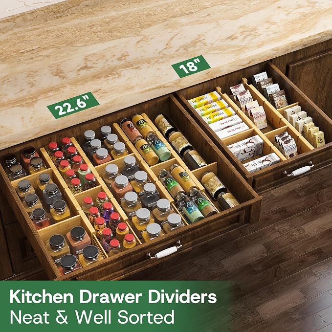 kiplant Bamboo Drawer Dividers - Image 2