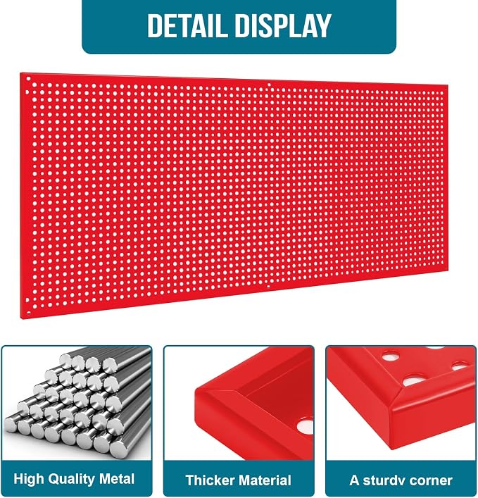 Pegboard Rack Garage Storage Steel Horizontal PegBoard Pack, Steel Pegboard - Image 4