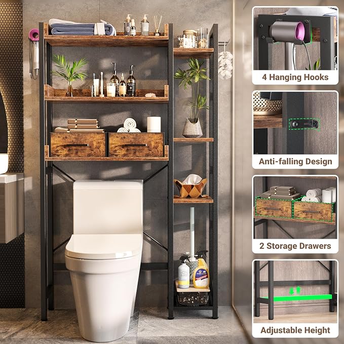 Over The Toilet Storage with 2 Drawers - Image 4