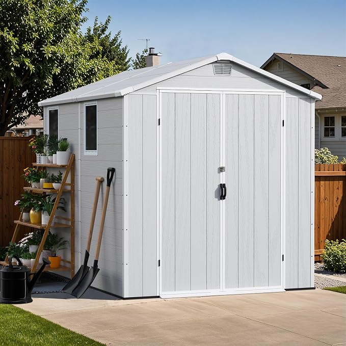 Patiowell 6X8 FT Plastic Outdoor Storage Shed by Patiowell