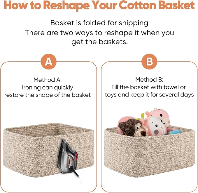 OIAHOMY 4 Pack 14.17*11.02*6.3IN Storage Baskets - Image 7