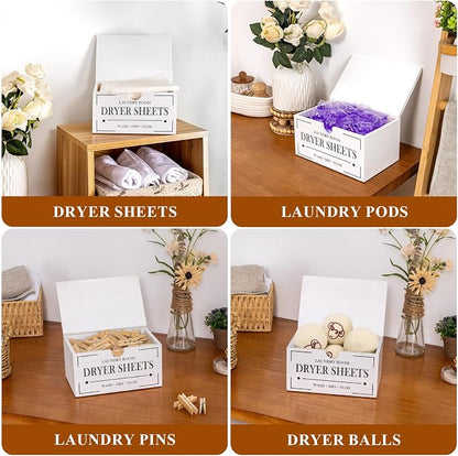 HouseJoy Dryer Sheet Holder-White Dryer Sheet Container - Image 7