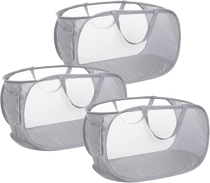 3 Pack Collapsible Laundry Baskets, Foldable Laundry Basket by Bemkoo