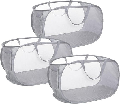 3 Pack Collapsible Laundry Baskets, Foldable Laundry Basket by Bemkoo