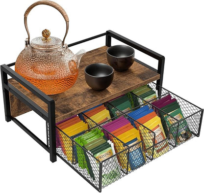 Homode Tea Bag Organizer, Wood Tea Organizers and Storage Chest, Teabag Holder by Homode