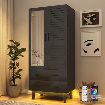 jiteentarou 2 Door Armoire Wardrobe Closet Cabinet - Image 4