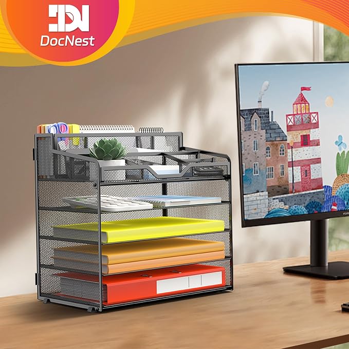 Docnest 5 Tier Mesh Desk Organizer - Image 6