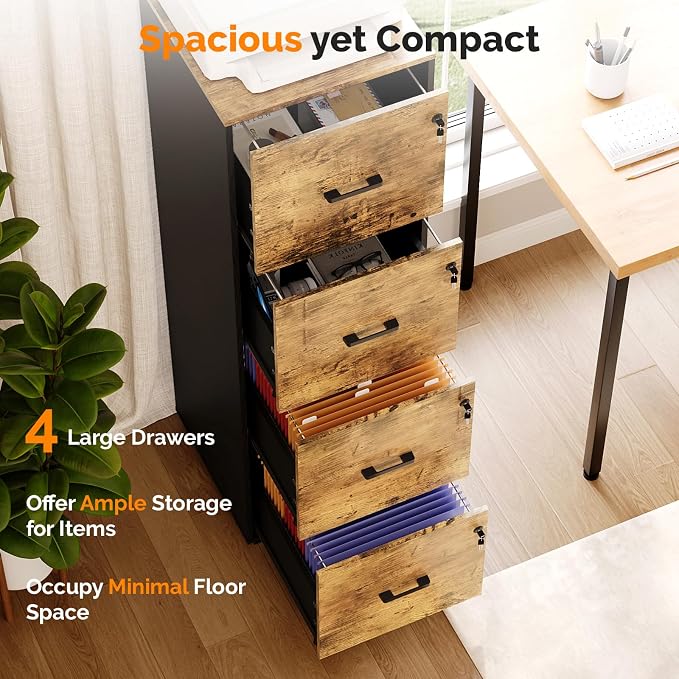 VINGLI 4 Drawer File Cabinet - Image 4