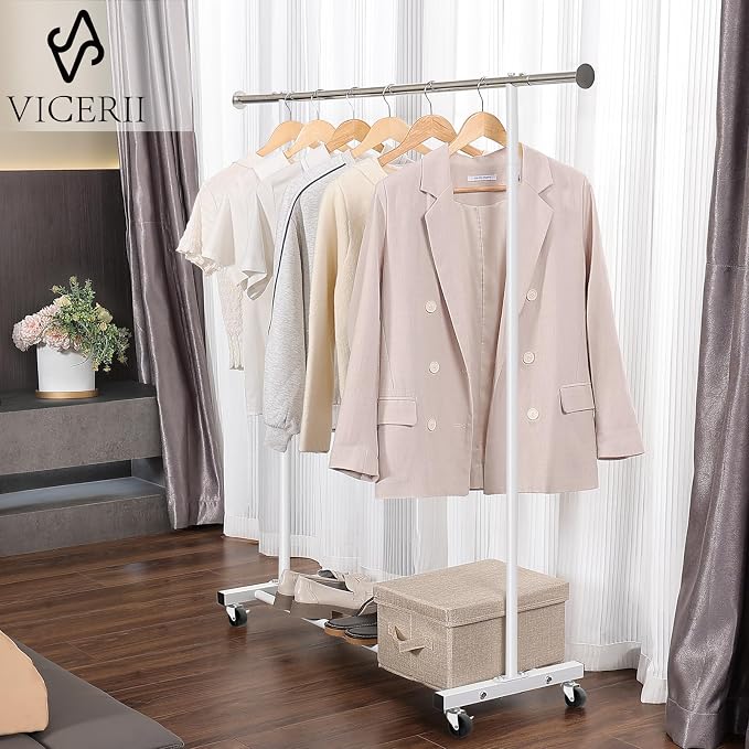VICERII Clothes Rack, 130LB Capacity Heavy Duty Clothing Rack - Image 2