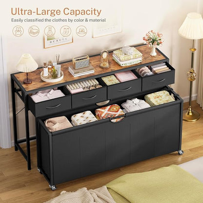 Laundry Sorter, Rolling Laundry Hamper - Image 5
