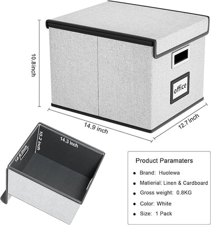 File Organizer Box with Lids, Collapsible File Folder Organizer | File Box with - Image 6