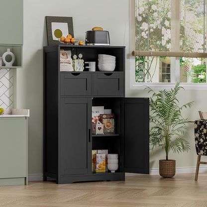 Iwell Storage Cabinet with Doors & Shelves, Kitchen Pantry Cabinet, Bathroom - Image 4