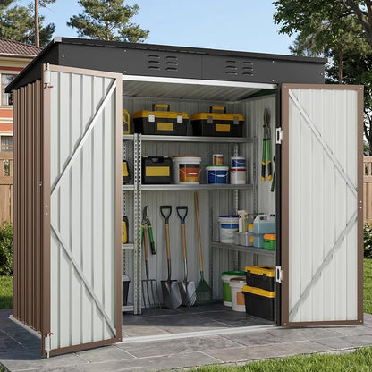 Gizoon 8' x 6' Outdoor Storage Shed, Lockable Doors and Ventilation by Gizoon