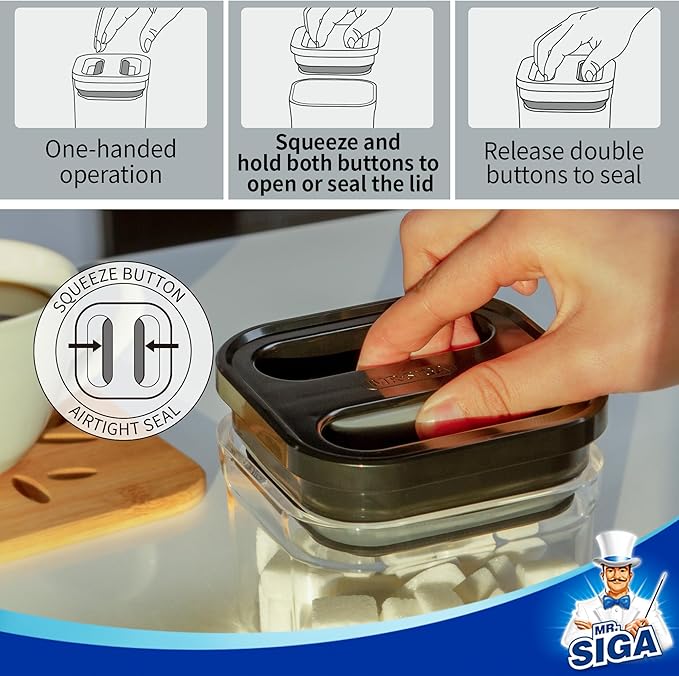 MR.SIGA 4 Pack Airtight Food Storage Container Set, BPA Free Kitchen Pantry - Image 4