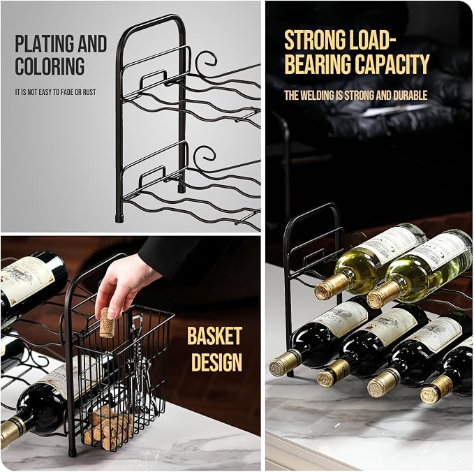 Wine Rack, 2-Tier 8 Bottles Wine Racks - Image 6