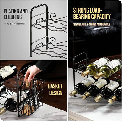 Wine Rack, 2-Tier 8 Bottles Wine Racks - Image 6