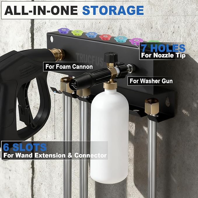 Foam Cannon Mount Pressure Washer Gun Holder Wall Mount Car Wash Accessories - Image 2