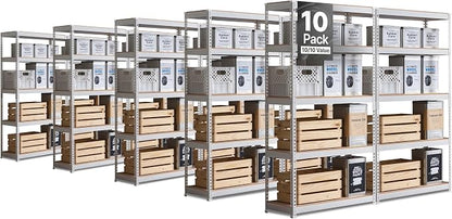HOMEDANT 5 Tier Storage Shelves Adjustable Laminated Boltless Garage Metal by TheBestOrganizingSolution