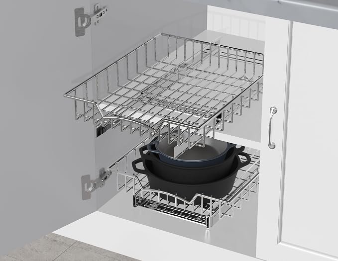 Simple Houseware Under Cabinet Pull Out Sliding Shelf Drawer, 17Dx13W | - Image 5