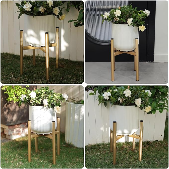 Adjustable Metal Plant Stand Indoor, Fits 8-14 Inch Pots, Mid Century Modern - Image 4