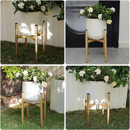 Adjustable Metal Plant Stand Indoor, Fits 8-14 Inch Pots, Mid Century Modern - Image 4