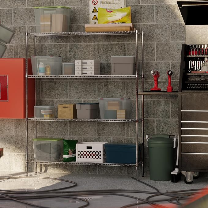 14" Deep x 60" Wide x 74" Height Wire Shelving Kit | 4-Tier | NSF Commercial - Image 8