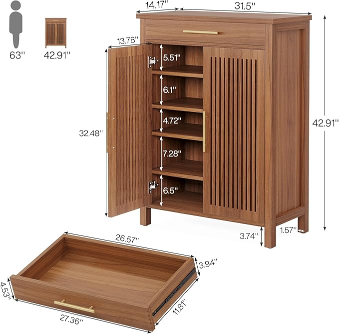 Tribesigns Shoe Cabinet, 5-Tier Shoe Storage Cabinet - Image 2