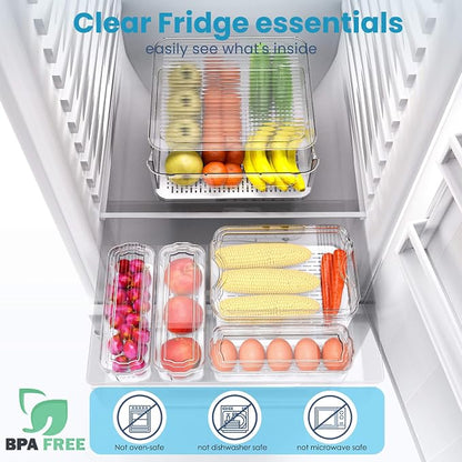 8 Pack Refrigerator Organizers and Storage, Stackable Storage Containers - Image 2