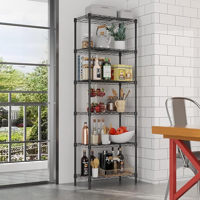 SINGAYE 6 Tier Adjustable Storage Shelf Wire Shelving Unit Metal Shelves - Image 6