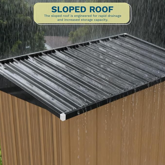 Patiowell 8x4 FT Outdoor Storage Shed, Heavy Duty Tool Metal Sheds - Image 4