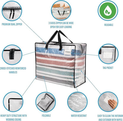 VENO 6 Pack Heavy Duty Moving Bags, Storage Bags, Packing Supplies, Top Zipper - Image 7
