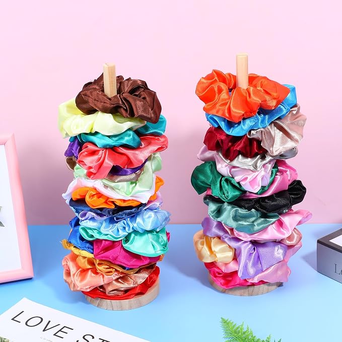 2 Pcs Scrunchie Holder Stand Hair Tie Organizer Vertical 15-20 Scrunchies Hairs - Image 5