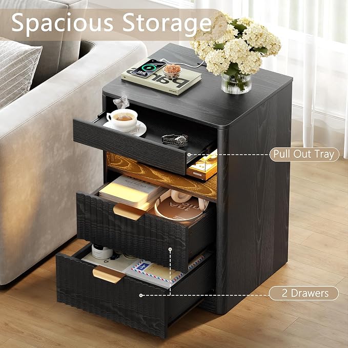 REAHOME Fluted Nightstand Set of 2 - Image 4