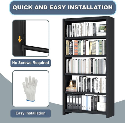 Bookshelf, 5 Shelf Bookcases, Tall Bookcase - Image 5