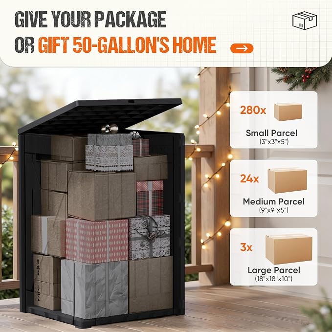 Flamaker 50 Gallon Deck Box, Package Delivery Storage Box - Image 4
