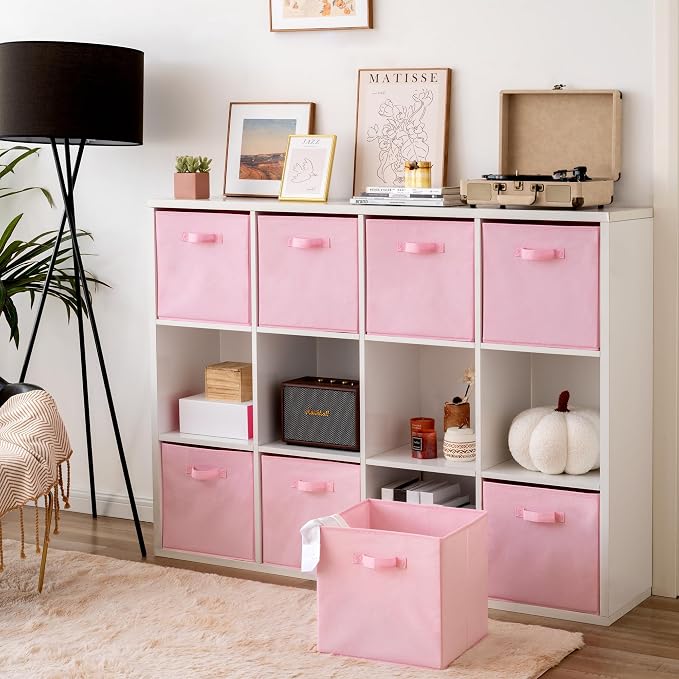 GRANNY SAYS Pink Cube Storage Bins, 13x13 Storage Cube Organizer, Decorative - Image 2