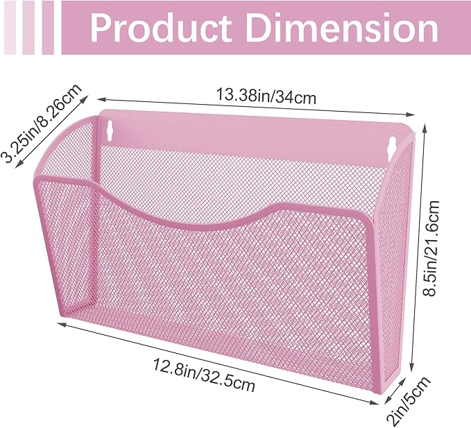 EasyPAG Wall File Organizer, Metal Mesh Hanging File Folder Holder - Image 7