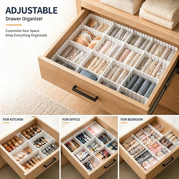 Drawer Divider Adjustable DIY Storage Organizer Separator - Image 7