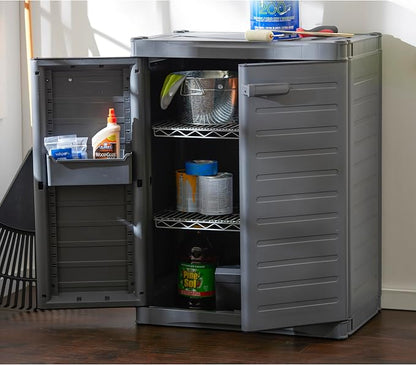 Gracious Living 2-Shelf Base Cabinet, MaxIt Lockable Utility Storage - Image 2