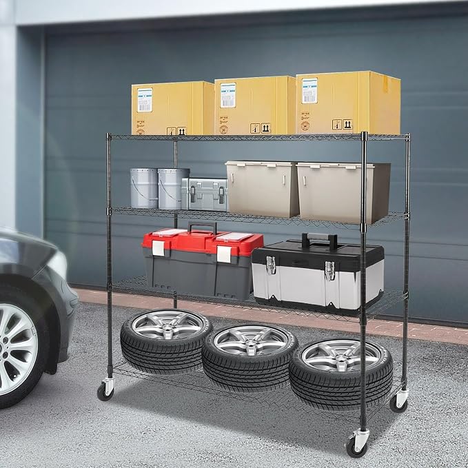 Bepritm 4-Tier Wire Shelving, Heavy Duty Metal Garage Shelving - Image 2