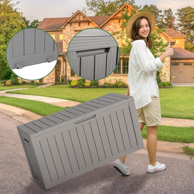 Outdoor Storage Box, Resin Deck Boxes Indoor and outdoor, Waterproof Storage - Image 6