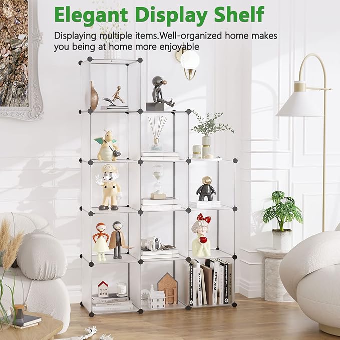 C&AHOME Cube Storage Organizer, 12-Cube Closet Cabinet Organizer, DIY Cube Shelf - Image 2