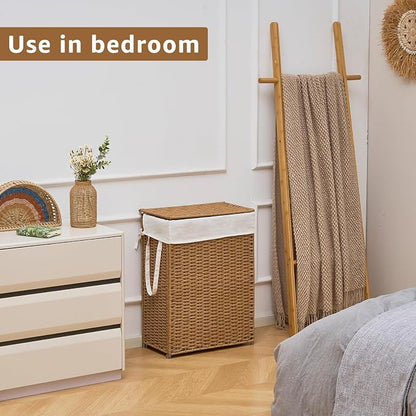 Slim Wicker Laundry Hamper - Image 7
