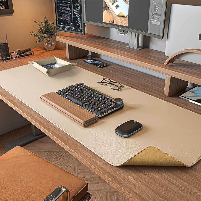 DAWNTREES Dual Sided Desk Mat, Leather Desk Pad, Cork Desk Mat Protector by PremiumDeskPadatDawnTrees