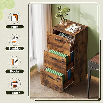 DEVAISE 3 Drawer Wood File Cabinet - Image 4