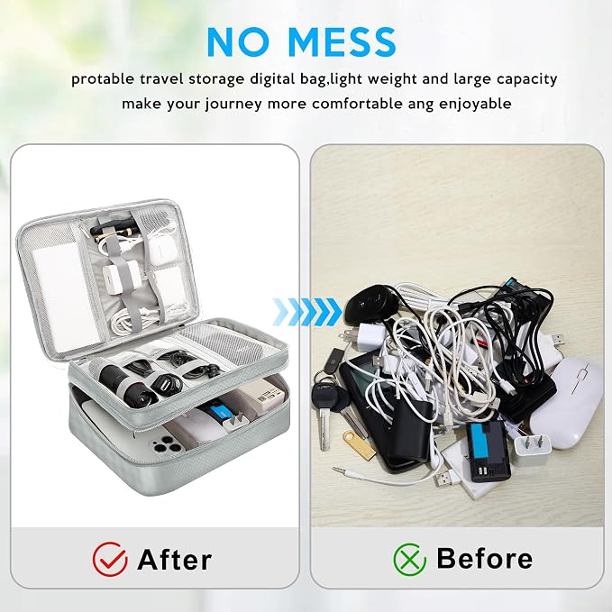 CILLA Electronic Organizer Travel Case, Travel Cord Organizer Case Portable - Image 4