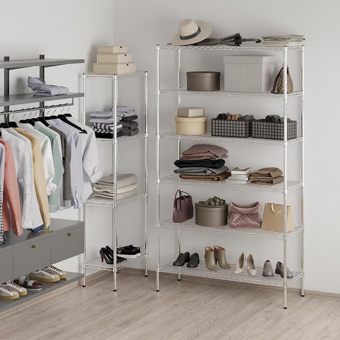 18" Deep x 48" Wide x 86" Height Wire Shelving Kit | 6-Tier | NSF Commercial - Image 2