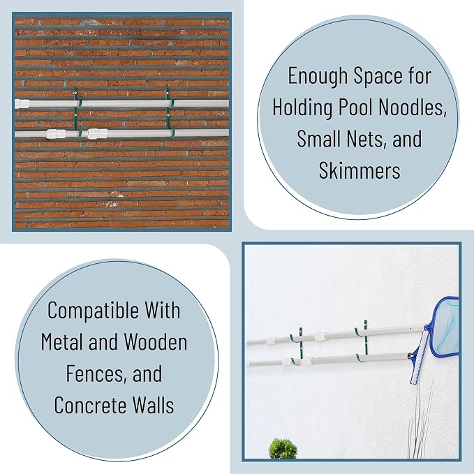 UNCO- Pool Pole Hanger, 4 Pack, Holder Set, Hooks - Image 3