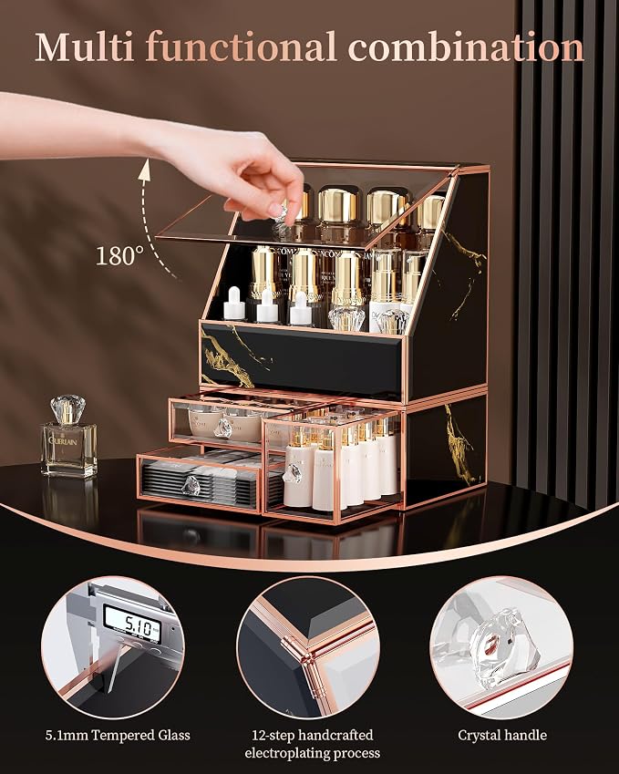 Makeup Organizer for Vanity, Skincare Holder for Bathroom Countertop, Cosmetic - Image 4