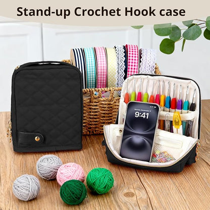 BAGCRAZY Stand-Up Crochet Hook Case Organizer, Travel Craft Holder - Image 7
